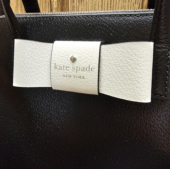 Kate Spade Matthew's Street Maise Black & White Bow Handbag Sachel NWOT Sold out - Picture 5 of 16